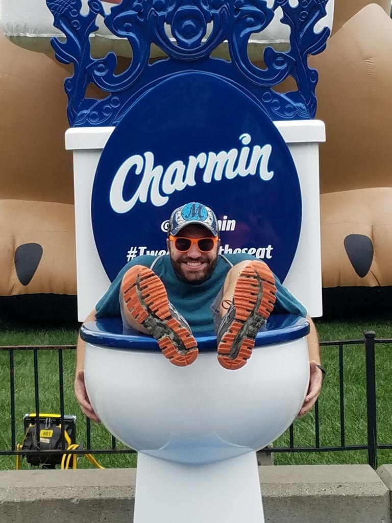 Giant Charmin toilet prop sculpture for brand activations